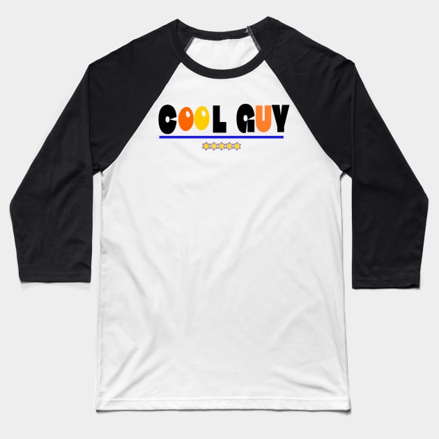 Cool Guy Gold Stars Baseball T-Shirt by fantastic-designs